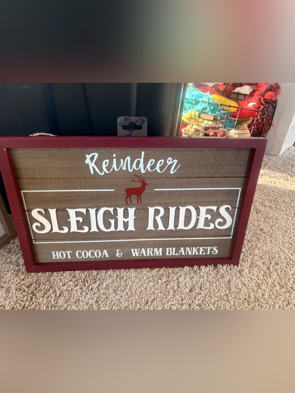 Target Rustic 'Sleigh Rides' Wall Sign - Red and Brown